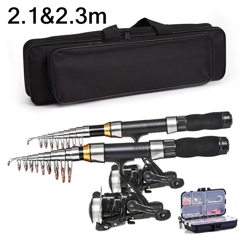 Fishing Rod Combo - BRAVMAK 2.1/2.3 m Teleskopowy Zestaw Wędkarski