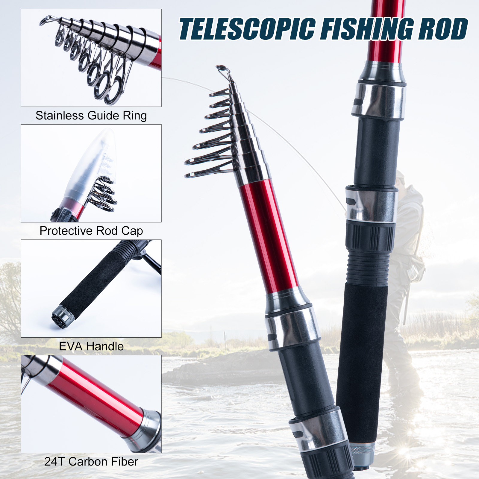Goture Teleskopowy Zestaw Wędk – Fishing Rod Carbon Fiber recenzja i cena